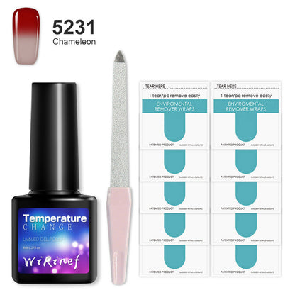 8ML Temperature Color Gel Nail Polish Nail File Buffing Stick Nail Polish Remover Combo kit