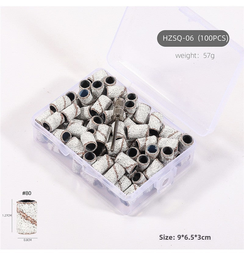 3 Color Coarse Fine Medium Grit Efile Sand Set 80#120#180#  with Mandrel Nails Drill Bits