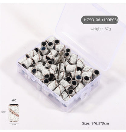 3 Color Coarse Fine Medium Grit Efile Sand Set 80#120#180#  with Mandrel Nails Drill Bits