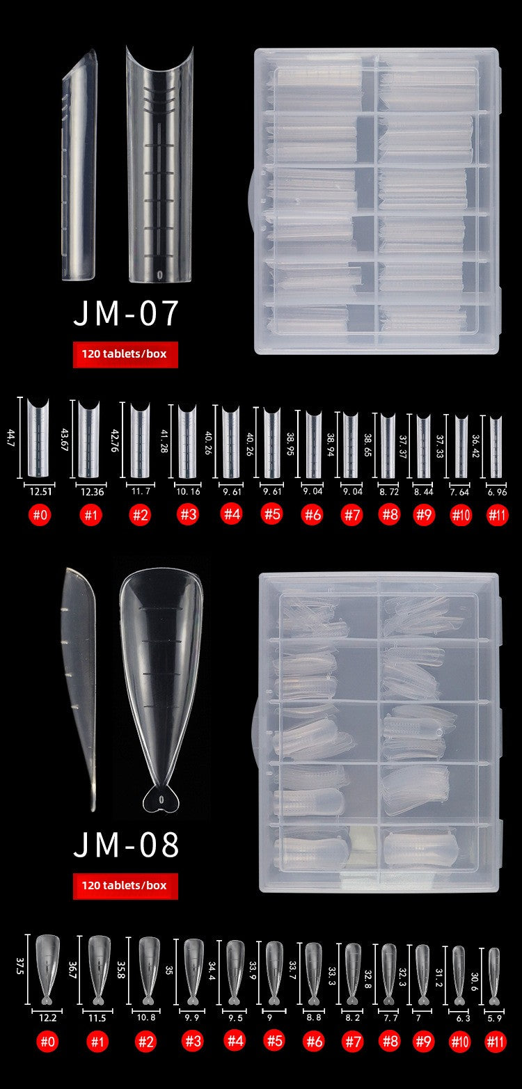 120PCS Nail Dual Forms 15 Size Extension Acrylic Nail Molds Sets